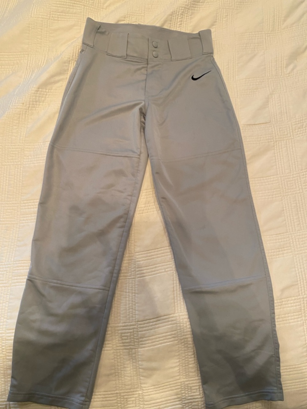 Nike Youth Light Gray Baseball Pants size youth Large Straight leg